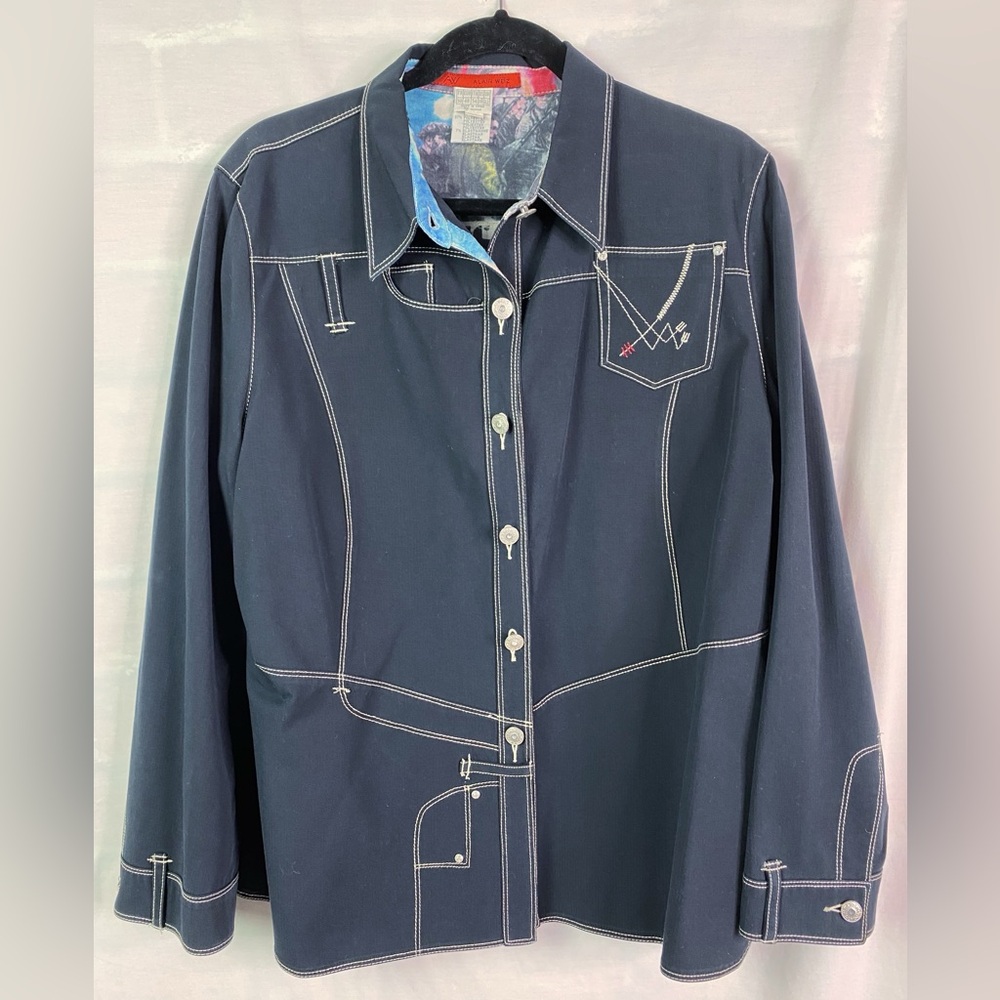 Alain Weiz Vintage 90’s Western Streetwear Jean Detail Stitching Shirt Jacket 18